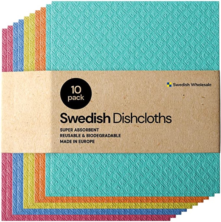 Swedish Dishcloth Cellulose Sponge Cloths (10-Pack)