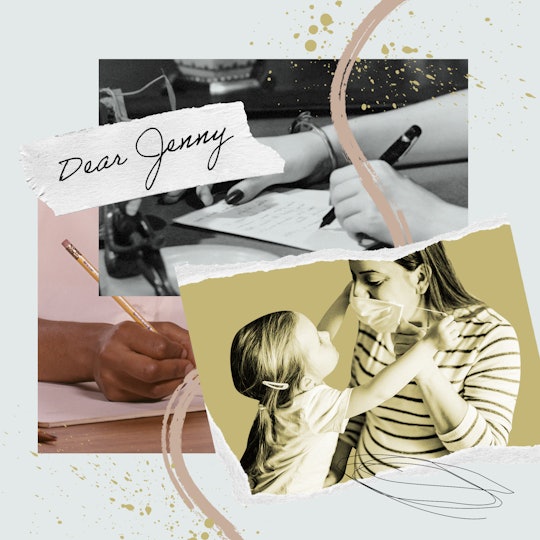 The cover of the 'Dear Jenny' column with a collage of women writing letters and a child putting a m...