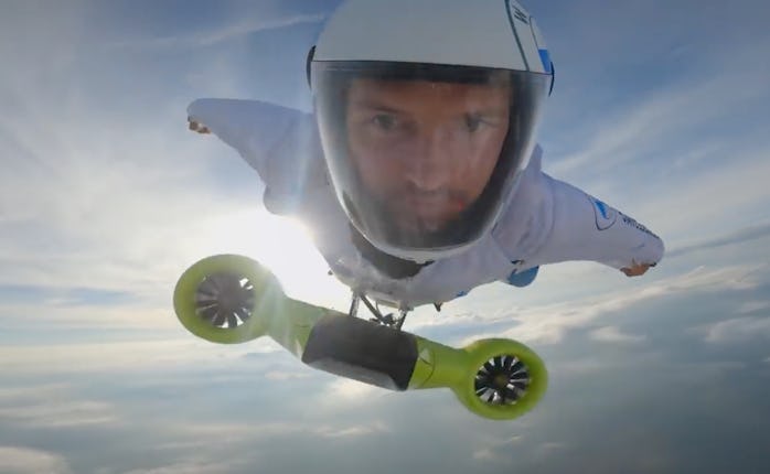 BMW created an electric wingsuit with a top speed of 186mph.