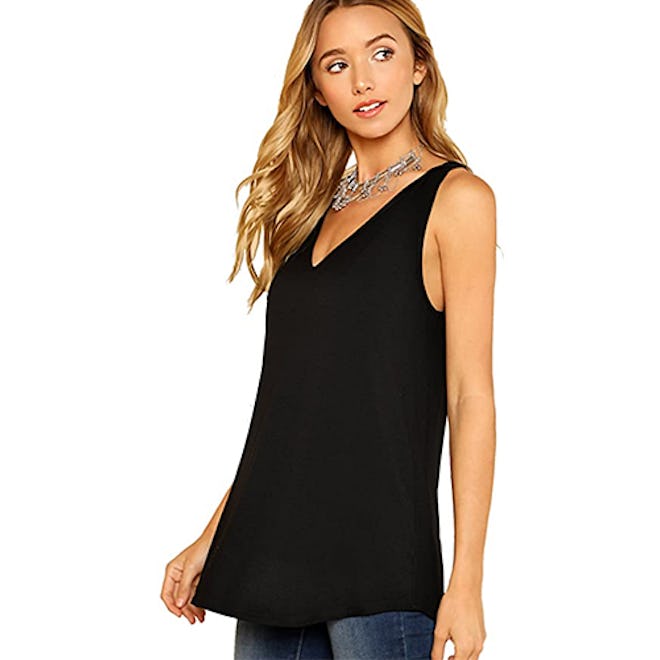 Verdusa V-Neck Longline Tank Top