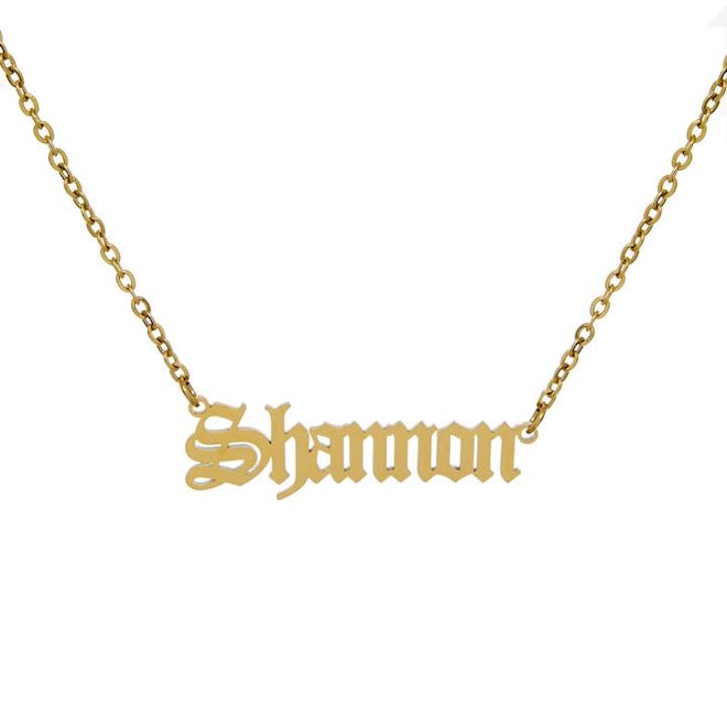 Classic Old English Nameplate Necklace