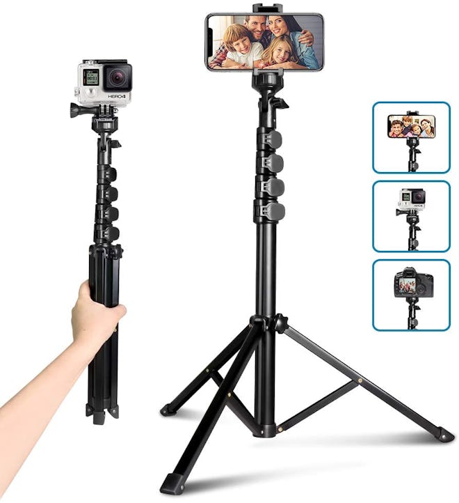 Aureday Camera & Cell Phone Tripod Stand with Bluetooth Remote