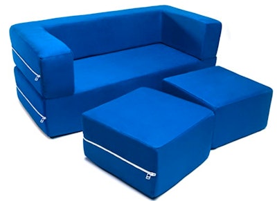 Jaxx Zipline Kids Modular Loveseat & Ottomans