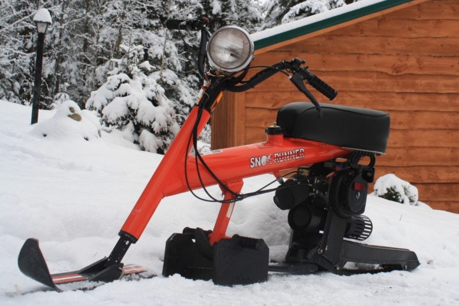 gas powered snow bike