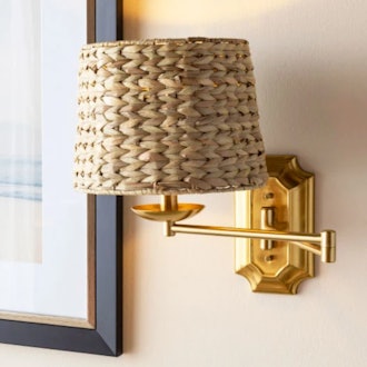 Rattan + Gold Sconce 2