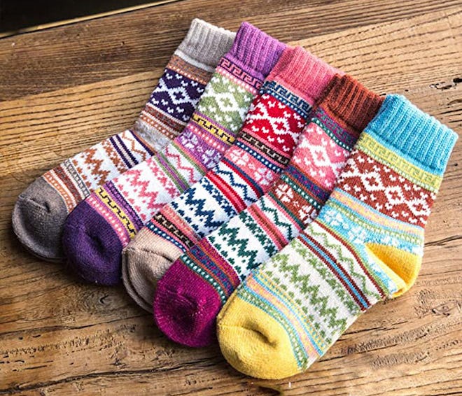 Loritta Vintage Style Winter Socks (5 Pairs)