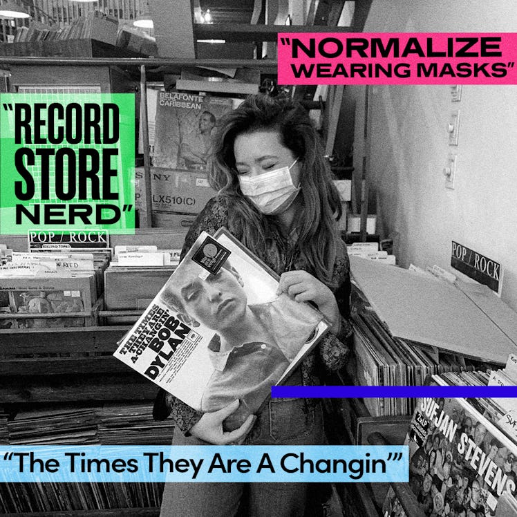 Jade Pettyjohn in a record shop