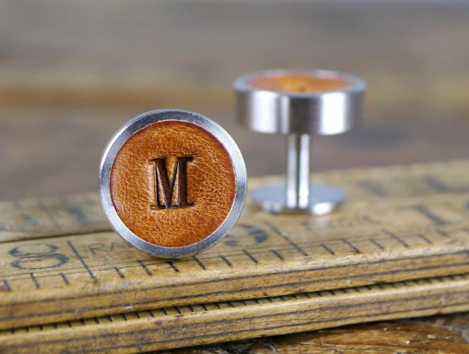 Personalized Leather Cufflinks