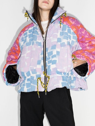 Liz Patchwork-Design Puffer Jacket