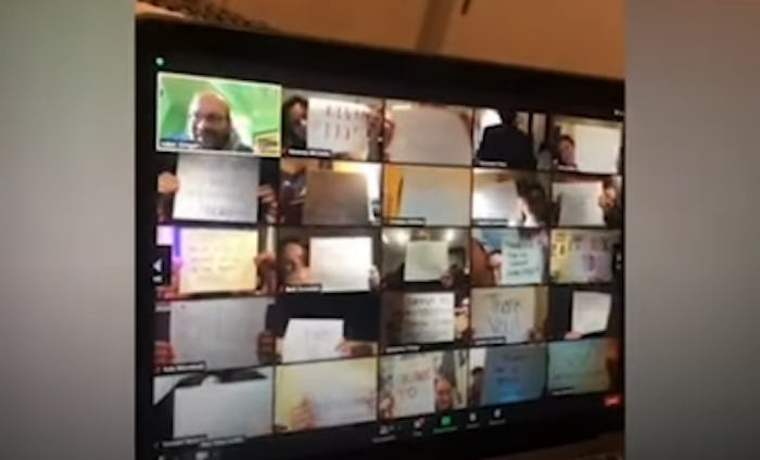 Students surprised their professor on Zoom with messages of gratitude.
