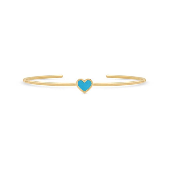 Turquoise Inlay Heart cuff