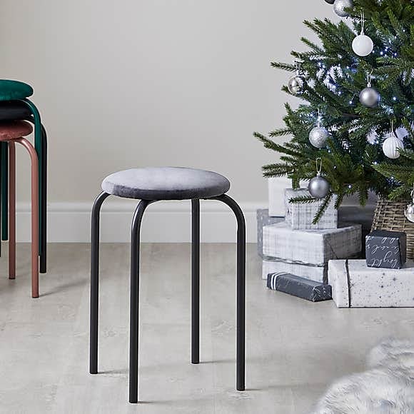 velvet stacking stool