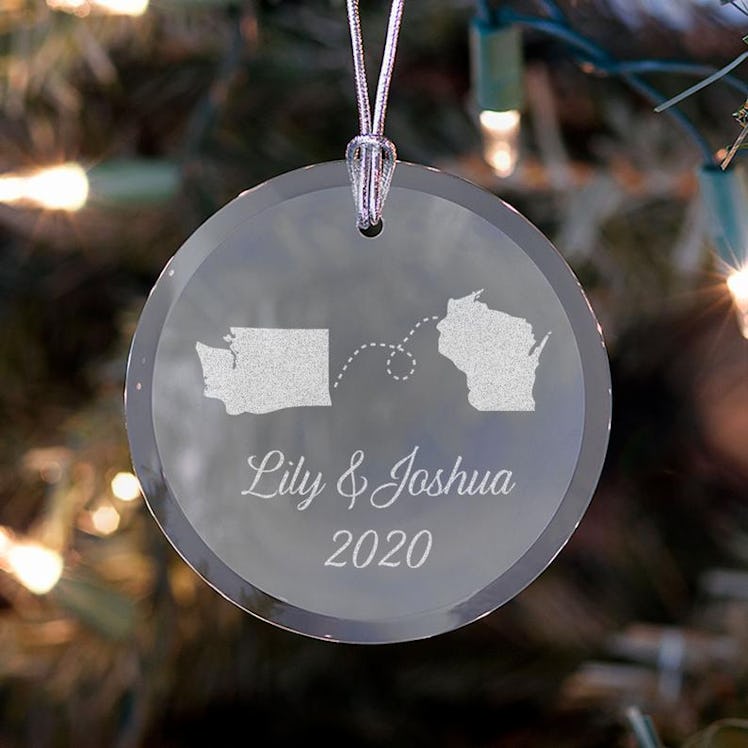 Personalized Long-Distance Relationship Ornament 