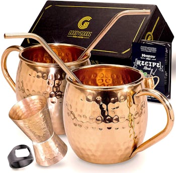 GoodyGoods Copper Moscow Mule Mugs (Set of 2)