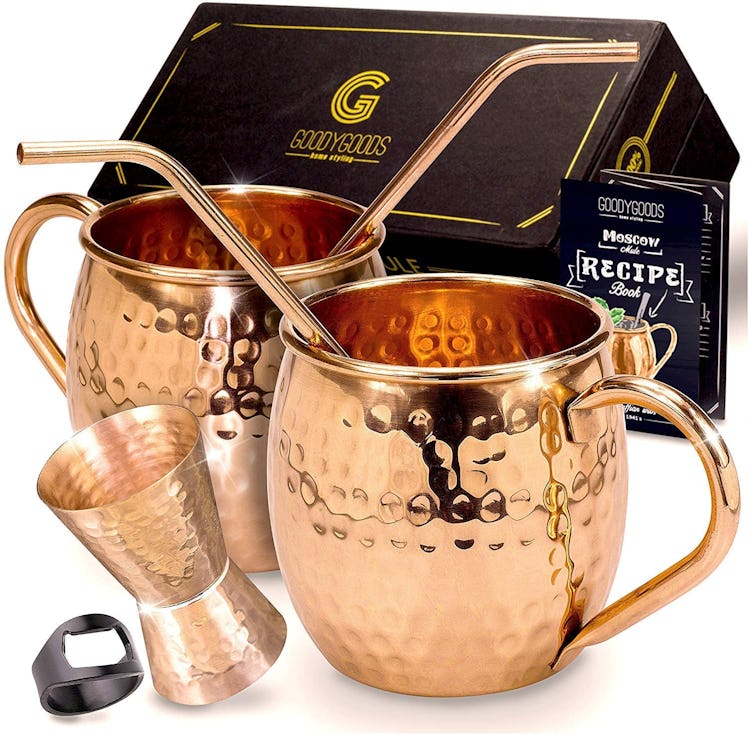 GoodyGoods Copper Moscow Mule Mugs (Set of 2)