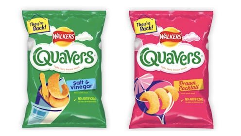 Salt and Vinegar Quavers and Prawn Cocktail Quavers