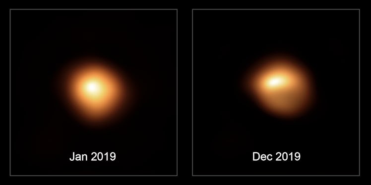 A comparison of betelgeuse before and after dimming in 2019