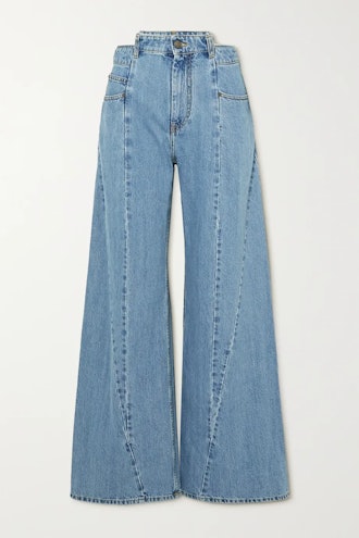 Décortiqué paneled high-rise wide-leg jeans