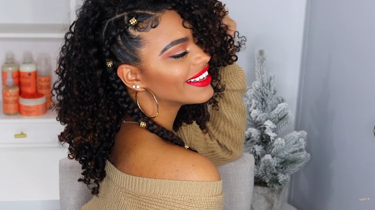 Franchelli Rodriguez shows off her holiday hairdo in a YouTube tutorial video.