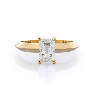 Knife Edge Solitaire Lab Diamond Engagement Ring