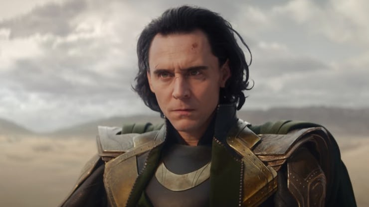 Tom Hiddleston having a very serious face as Loki