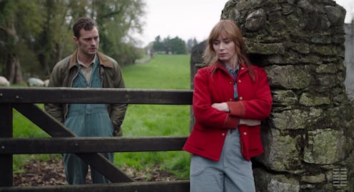 Emily Blunt revealed her 'Wild Mountain Thyme' costar Jamie Dornan was "relieved" she hadn't seen 'F...
