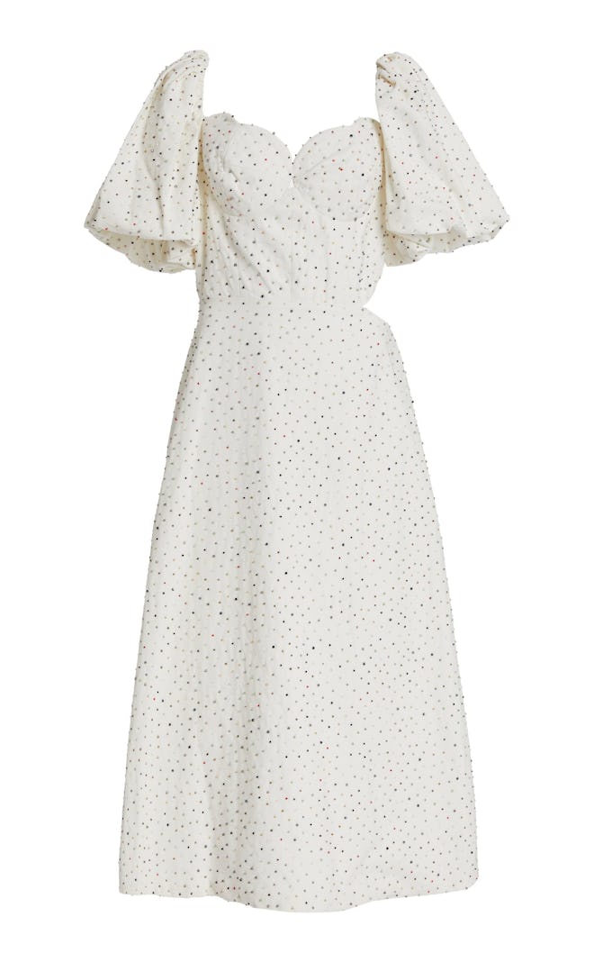 Exclusive Greta Cutout Beaded Cotton Dress