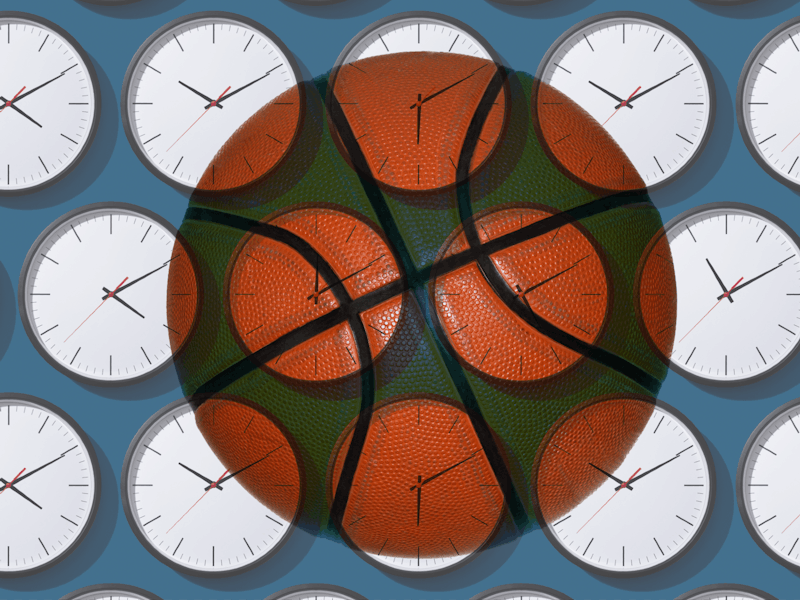 basketball, clocks
