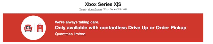 Target's Xbox Series X curbside rules