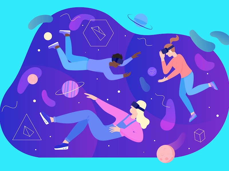 people wearing vr illustration