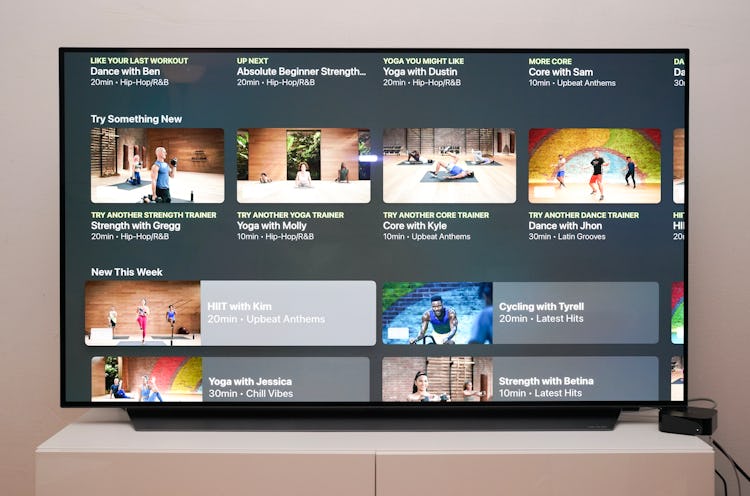 Apple Fitness+ review interface on Apple TV 4K