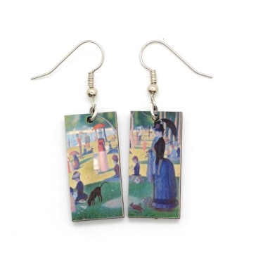 Seurat Impressionism Art Earrings, A Sunday Afternoon, Famous Painting
