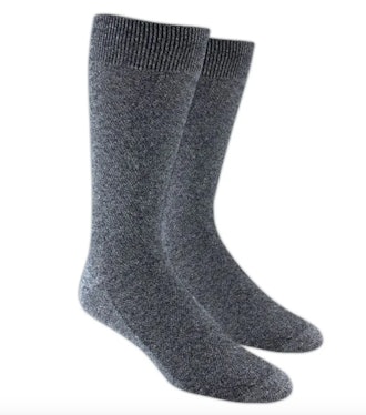 Solid Texture Grey Dress Socks