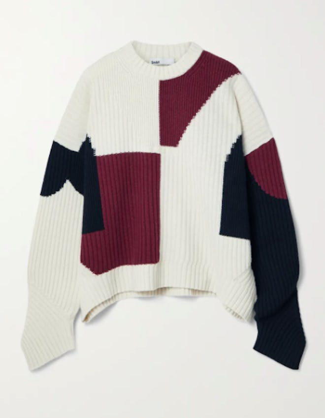 GMBH Mies Color-Block Ribbed Wool Sweater