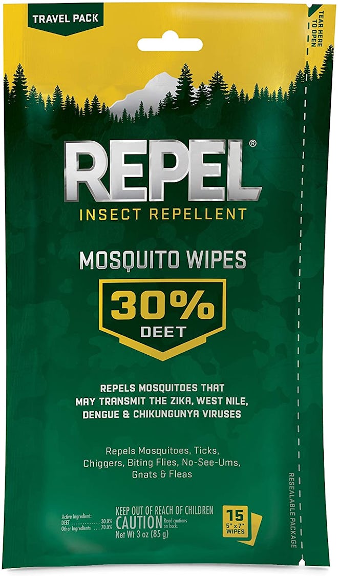 Repel 94100 Insect Repellent Mosquito Wipes (15 Wipes)