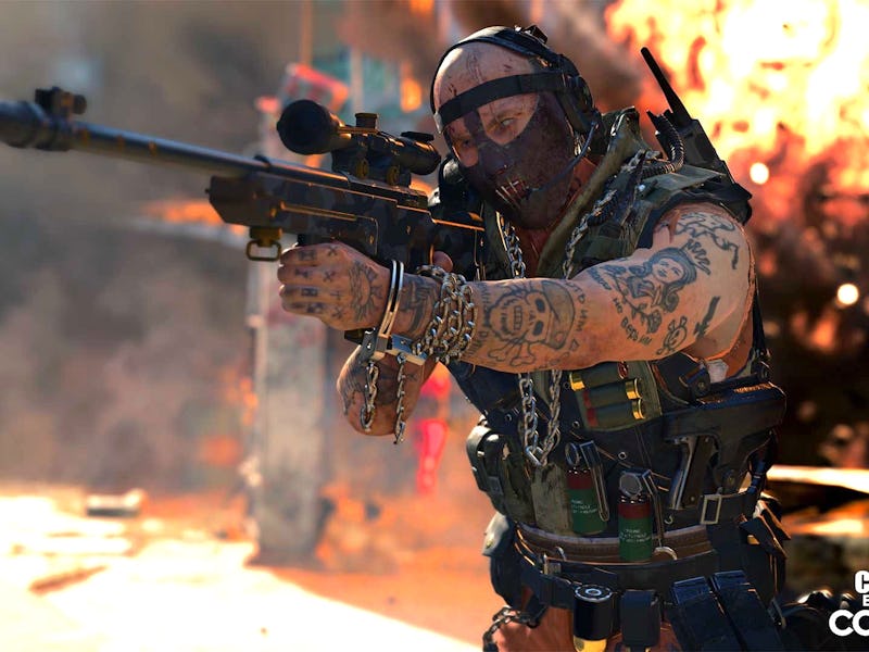 An insert from the Call of Duty: Black Ops Cold War Season 1 with a man holding a gun