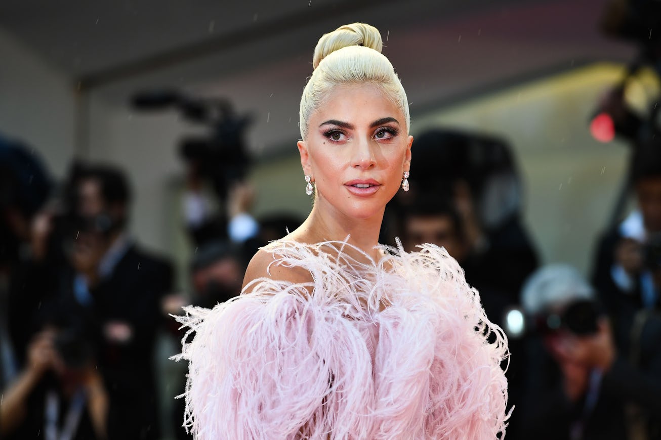 Lady Gaga walks a red carpet