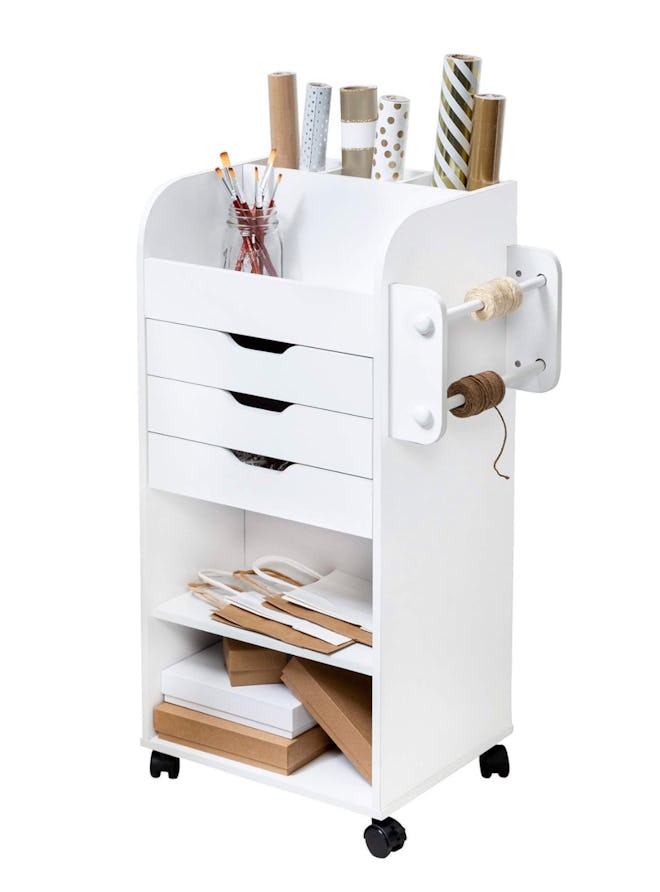 Rolling Craft Storage Cart with 3-Drawers