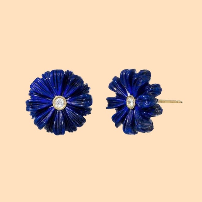 Brent Neale Wildflower Diamond Lapis Earrings