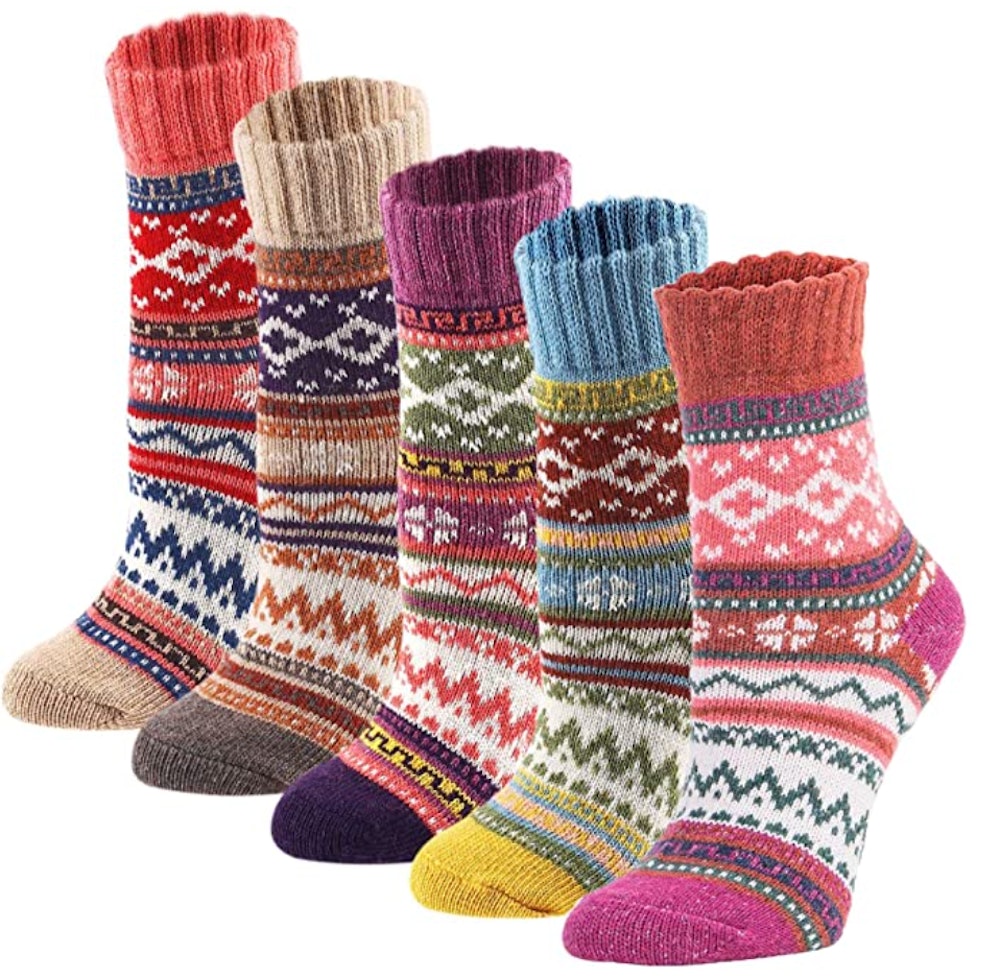 YZKKE Vintage Wool Socks (5-Pack)