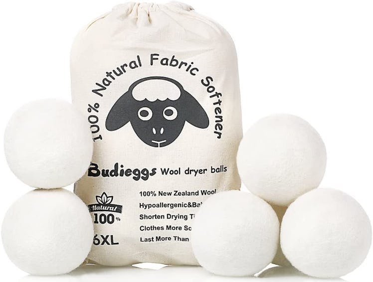 Budieggs Wool Dryer Balls (6-Pack)