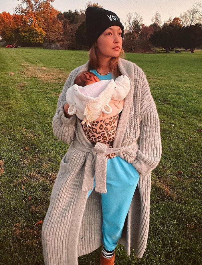 Gigi Hadid is one of many celebrities who gave birth in 2020.