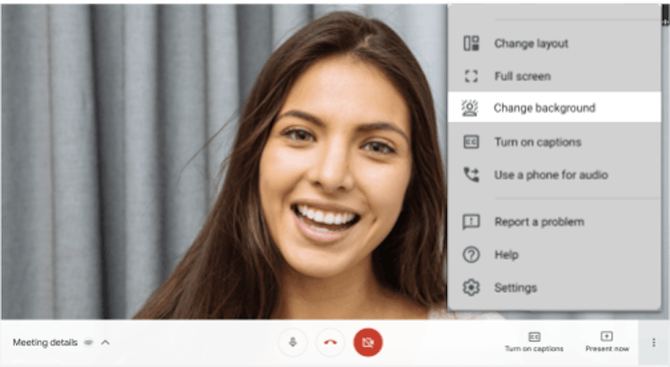 Google Meet now allows you to customize your videoconferencing background.