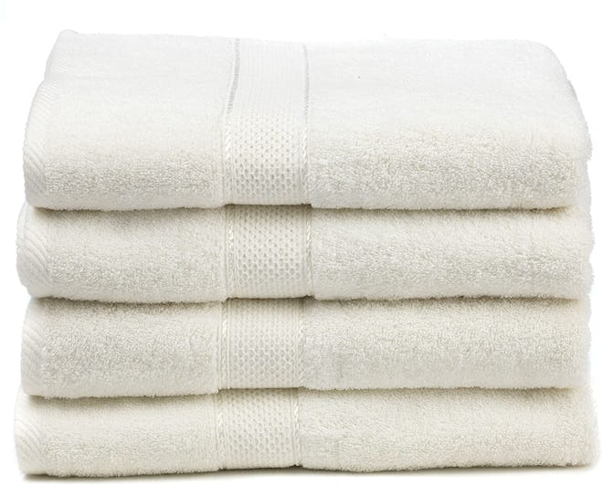Ariv Collection Premium Bamboo Cotton Bath Towels (4-Pack)