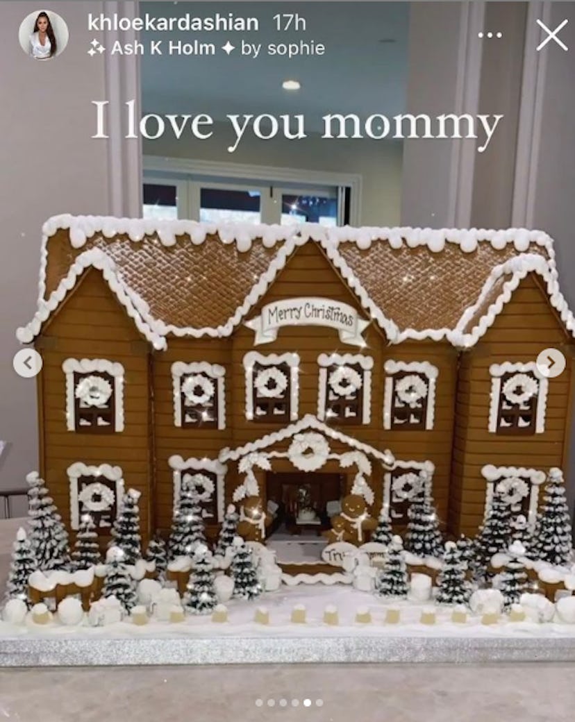 Khloe Kardashian was gifted a gorgeous gingerbread house from her mom Kris Jenner in 2020.