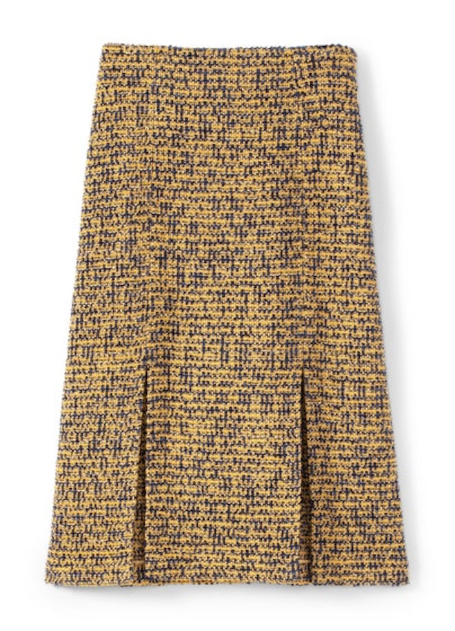 Bicolore Tweed Knit Skirt