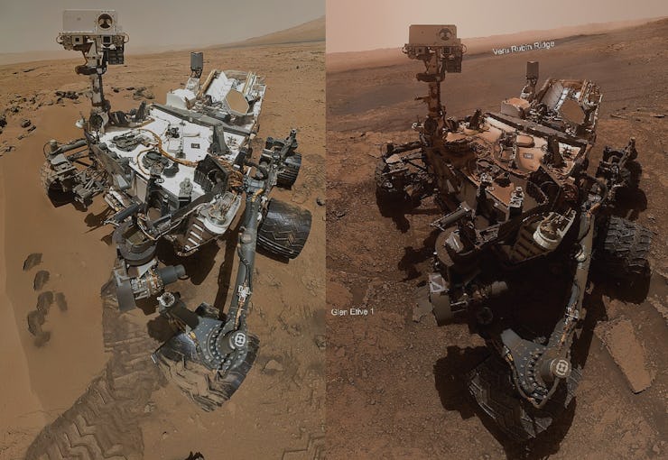 NASA curiosity rover selfie side-by-side