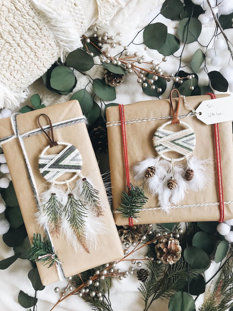 Winter Cabin Dream Catcher Christmas Ornaments — Set of 2