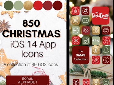 Holiday Tree & Ornament iOS 14 Home Screen Design Pack