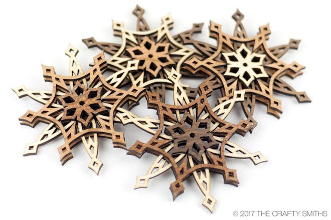3D Layered Wood "Starlight" Snowflake Christmas Ornament